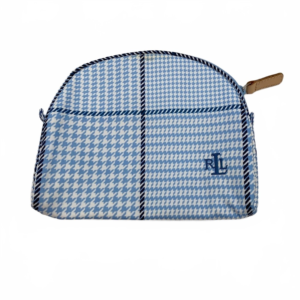 Lauren Ralph Lauren Zip Pouch Blue Nylon Clutch | One Size